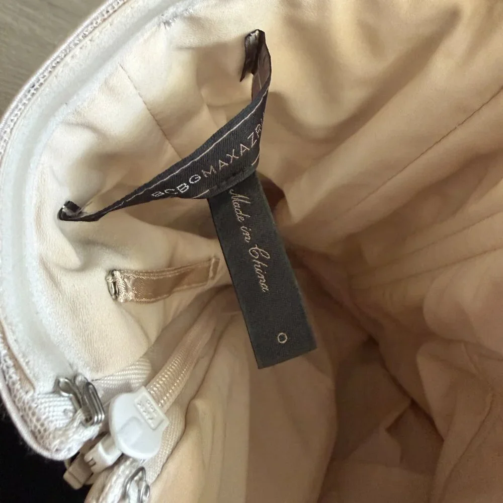 BCBGMAXAZRIA Strapless Mini Bandage Dress Champagne Sequin Size 0 - Picture 9 of 12